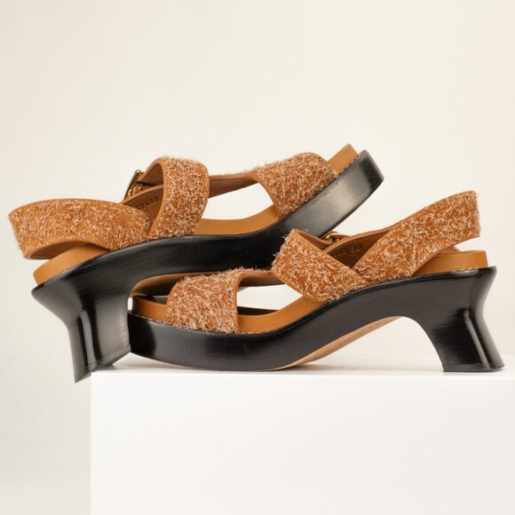 Loewe 70mm ‘Ease’ Platform Sandals, Brushed Suede, Tan, EU 38 - Picture 11 of 11